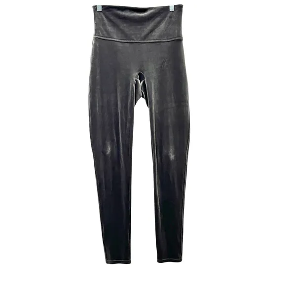 Spanx Ready to Wow Gray Velvet Leggings L Holiday - Image 2