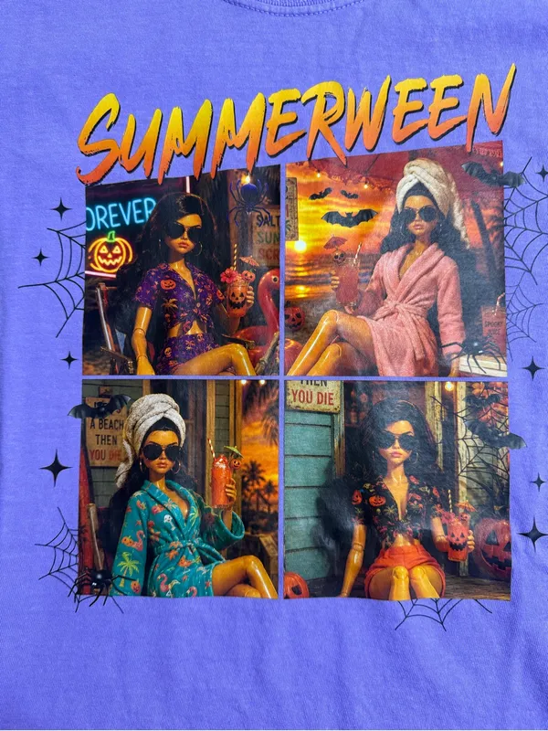 Comfort Colors Violet 'Summerween' Graphic Short Sleeve Tee - Image 4