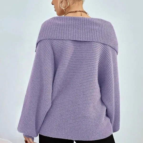 Light Purple Bishop Collar Oversized Valentine's Day Sweater Size Small - Image 2