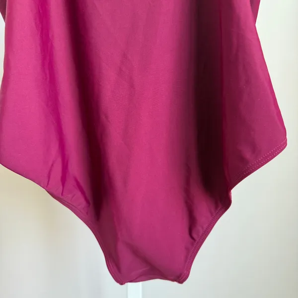Tempt Me Ruched Beachy Tummy‎ Control One Piece Swimsuit Medium Burgundy - Image 7