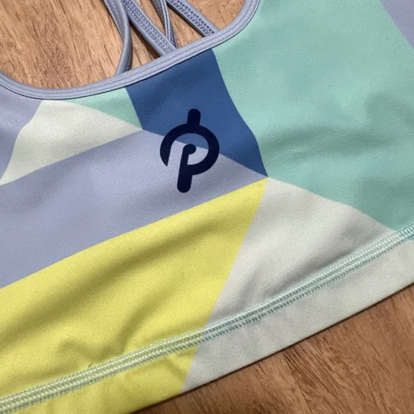 Pelaton‎ x WITH Wear It To Heart | Geometric Print Strappy Sports Bra, Size M - Image 6