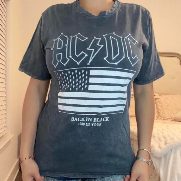 Stradivarius ac/dc band tour shirt - Image 4