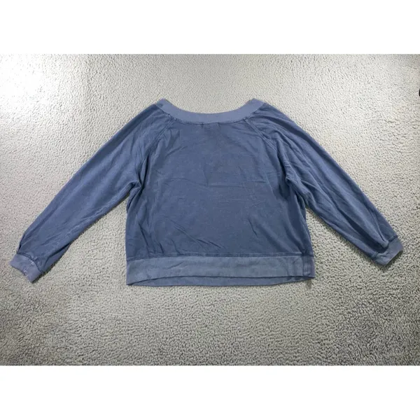 Universal Threads Relaxed V Neck Sweatshirt Women XXL Blue‎ Raglan L/S Comfy Layering Minimalist - Image 3