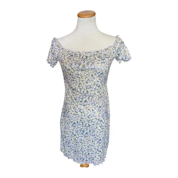 Womens Shein Ditsy Floral Print Off Shoulder Dress - Sz L - Image 3