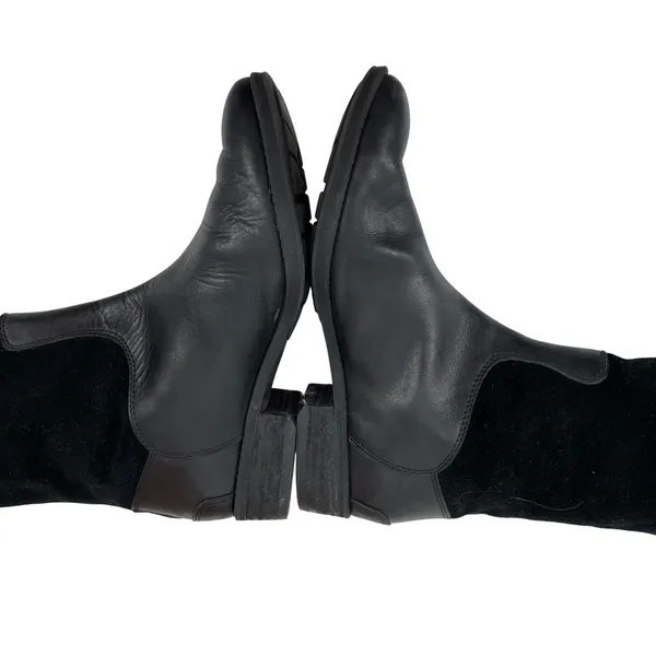 Sam Edelman‎ Black Leather Suede Knee High Boots Size 8M Side Zip - Image 6