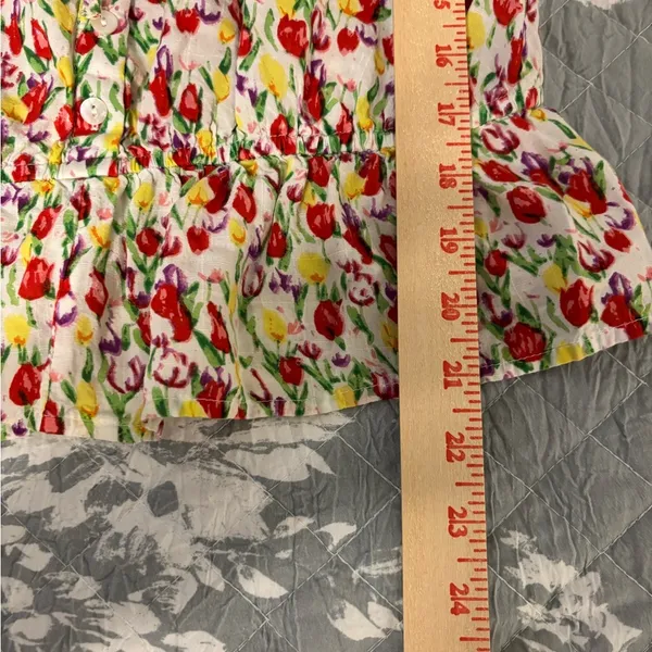Urban Outfitters Red and White Ruffled Smocked Tank Top - Image 5