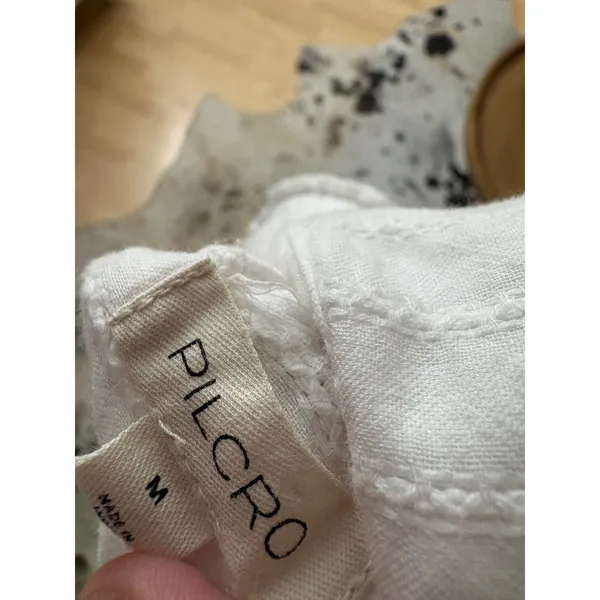 Pilcro White Keira Tank Button Front Peter pan Collar Size Medium - Image 4