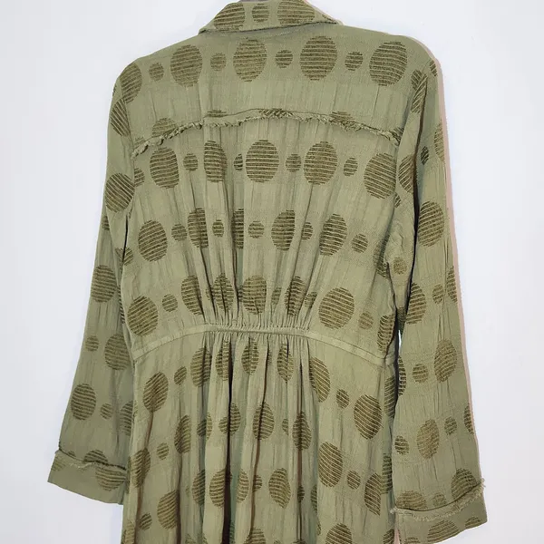 Umgee Green Midi Long Sleeve Shirt Dress NWT Size Small - Image 5