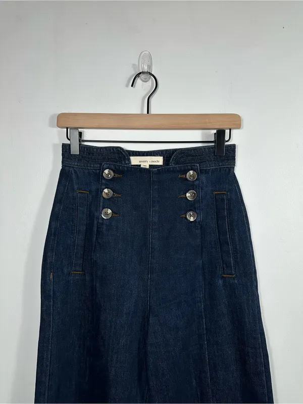 Seventy +‎ Mochi Marie Sailor Jeans 25 High Rise Wide Leg Button Front - Image 5