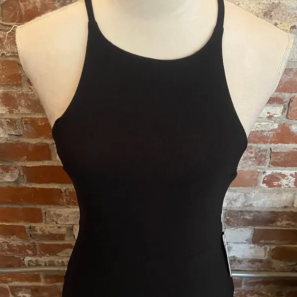 Express Women's Black Ribbed Asymmetric Sheath Dress Size 6 NWT - Image 3