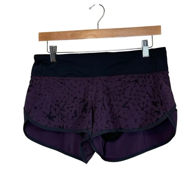 Lululemon Speed Shorts Size 6 Star Crushed Black Cherry Running Pockets Fitness - Image 2