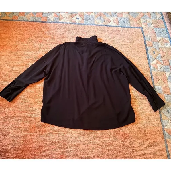 Rokoko Black Blouse Women’s Size M Long Sleeve Button Front Shirt - Image 5