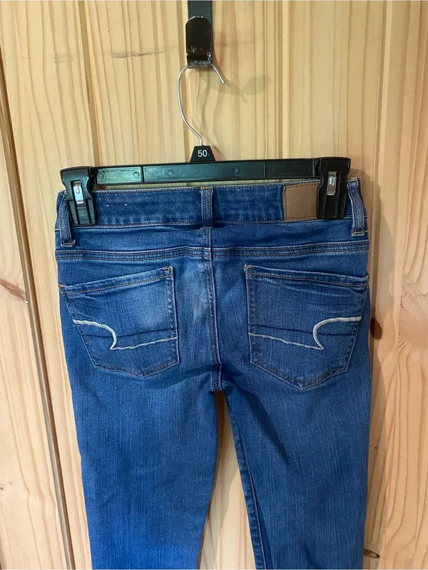 American Eagle Outfitters Dark Blue Skinny Jeans - Image 6