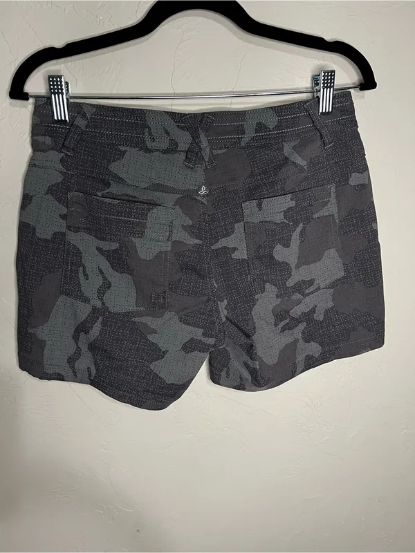 Prana‎ Olivia Blue Gray Camo Outdoor Hiking Trail Utility Shorts - Image 8