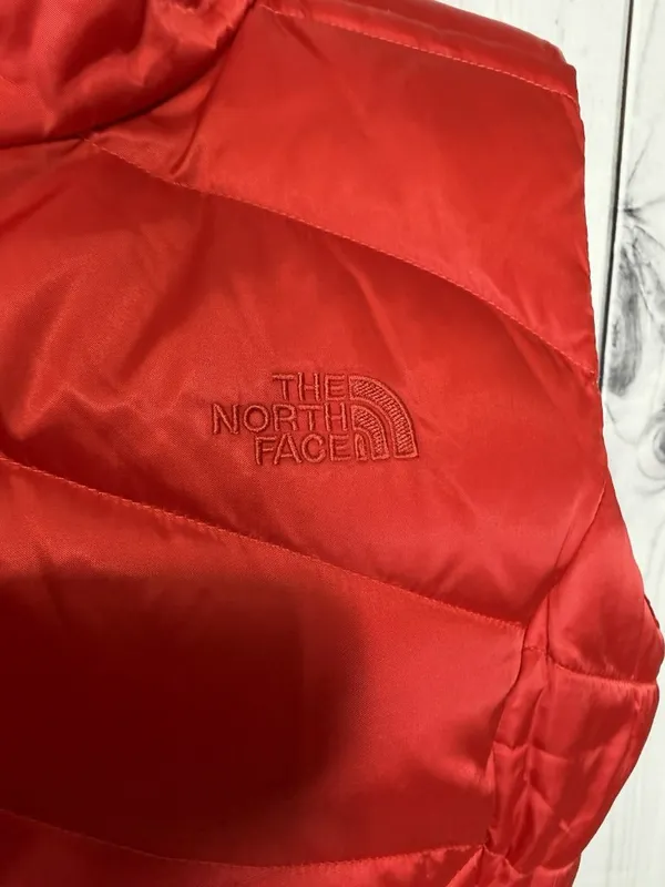 The North Face Aconcagua 550 Down Puffer Vest Womens Sz L Red Full Zip Quilted - Image 5