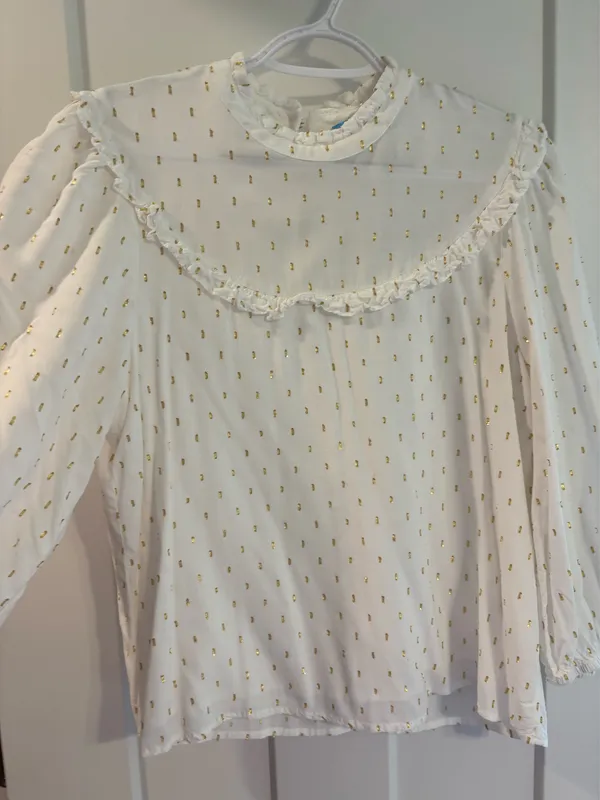 White and Gold Draper James Top - Image 5