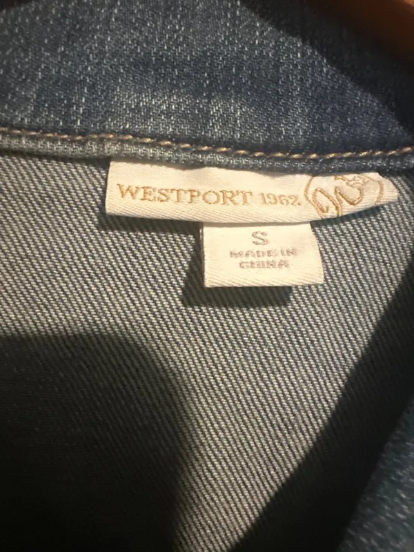 Westport 1962 Embroidered Denim Vest Small Y2K Boho Indie Cowgirl Layering Top - Image 2
