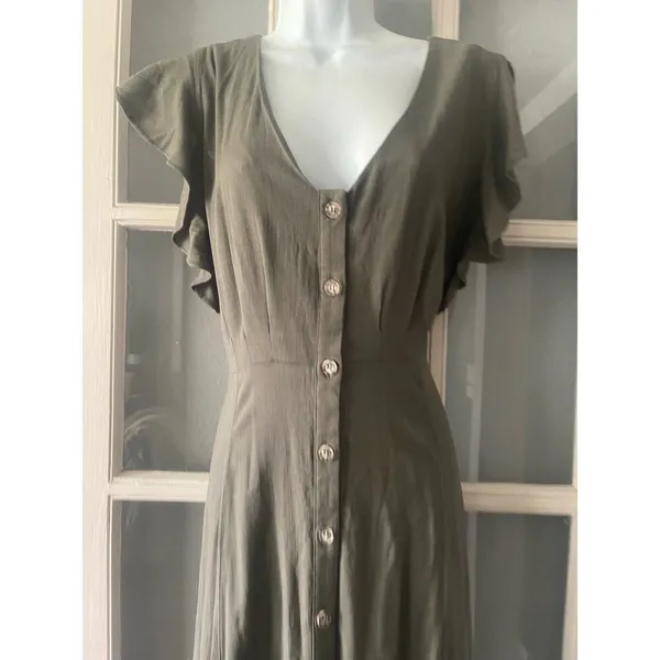 GB Gianni Bini Olive Green Dress - Image 9