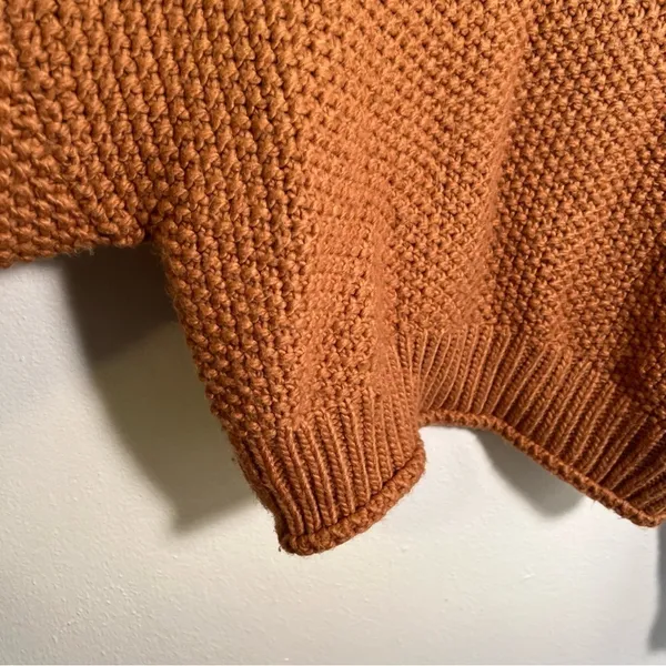 Etophe‎ Studios Women's Size Small/Medium Mock Neck Sweater Rust Brown Orange - Image 6