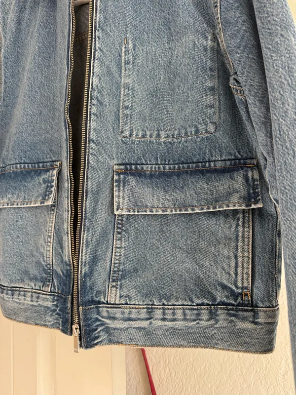 H&M Denim Zip Up Jacket - Image 4