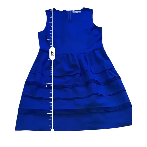 Madewell Sleeveless Mini Dress Womens Small Blue Pintuck Tiered‎ Fit Flare 39144 - Image 7
