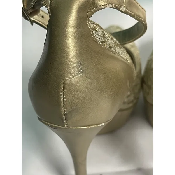 Baker heels Karrie Gold/Glitter Size 7.5 BinC‎ Gold - Image 6