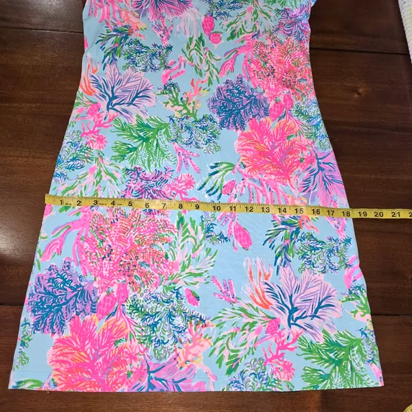 Lilly Pulitzer Blue Floral Midi Dress with Pink & Green Accents - Image 7