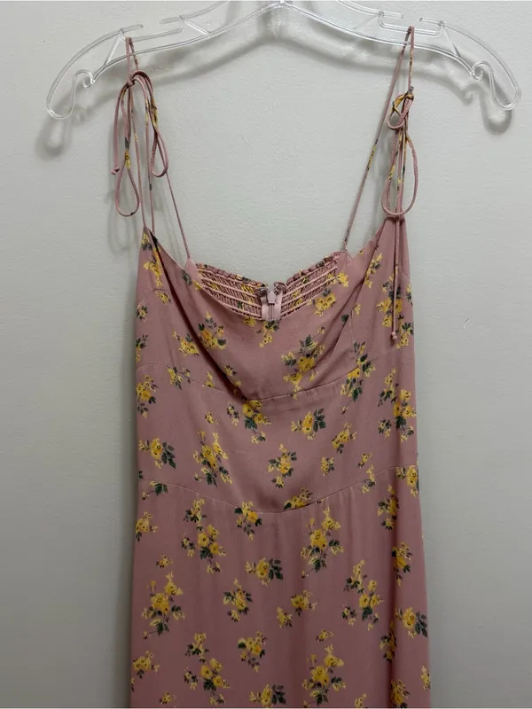 Reformation Emerson Maxi Dress Ruffle Hem in Frances Floral Blush Pink Size 4 - Image 5