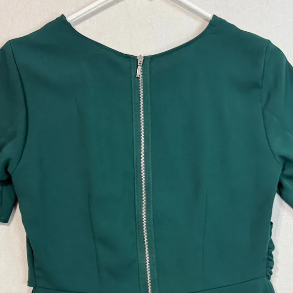 Elegant Dark Green Mini Dress Size XS - Image 8