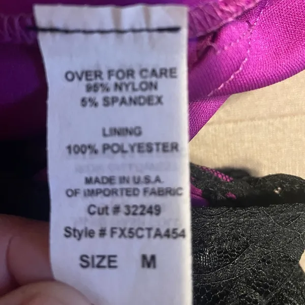Fredrick’s Of Hollywood Sheer Purple Black Lace Maxi Dress Size Medium - Image 10