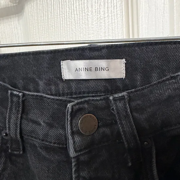 ANINE BING straight leg jeans‎ raw hem high rise 25 - Image 5
