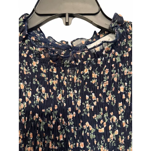 Petal + Pup Edwina Smocked Navy Tiered Smocked Floral Dress - Size S - Image 6