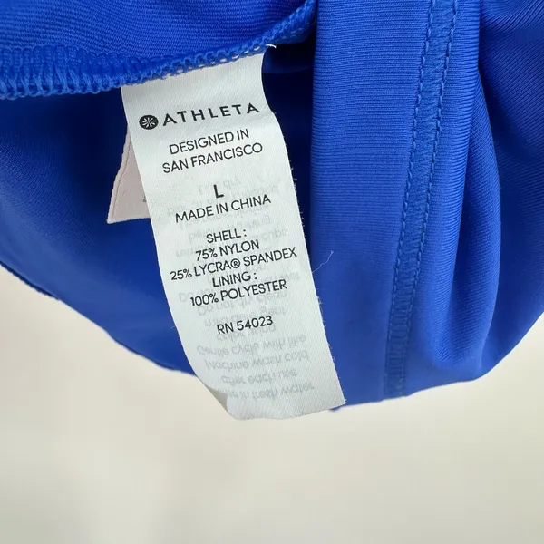 Athleta size Large blue tank top built in bra strappy‎ athletic athleisure - Image 4