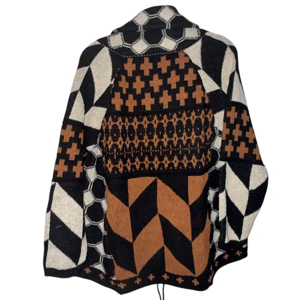 Multicolor geometric street style cardigan sweater Multiple - Image 6