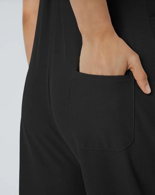 HALARA Black Wide-Leg Jumpsuit with Adjustable Straps size M Tall - Image 2