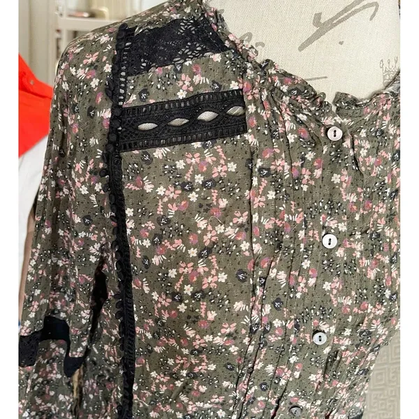 DOLAN Anthropologie Lorien Lace Peasant Blouse Small Fall Boho Chic Whimsigoth - Image 5