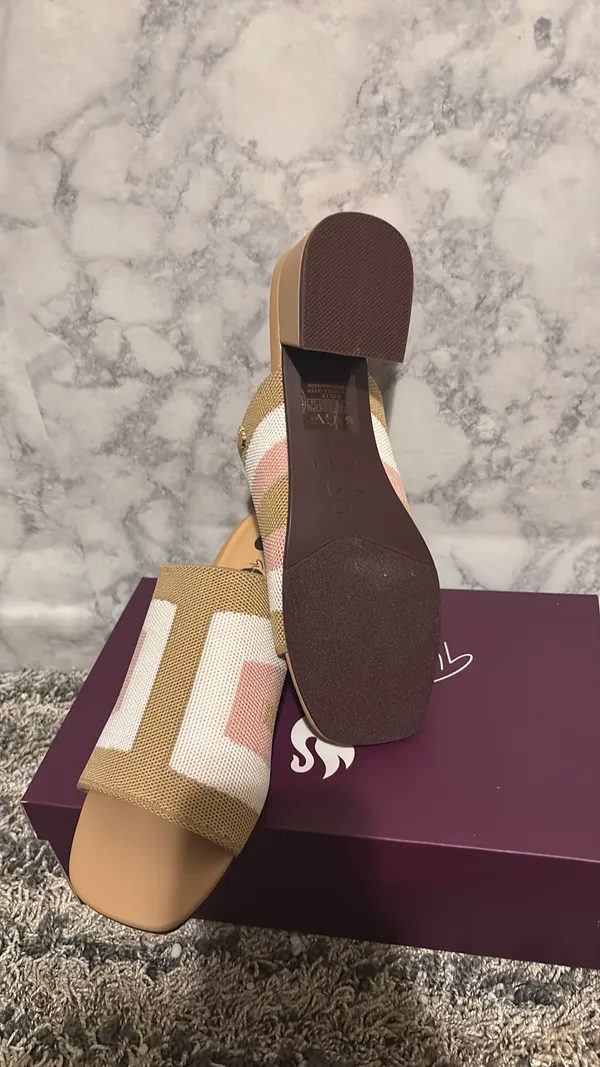 Women’s Colorblock Block Heel Slide Sandals – Size 8 - Image 7