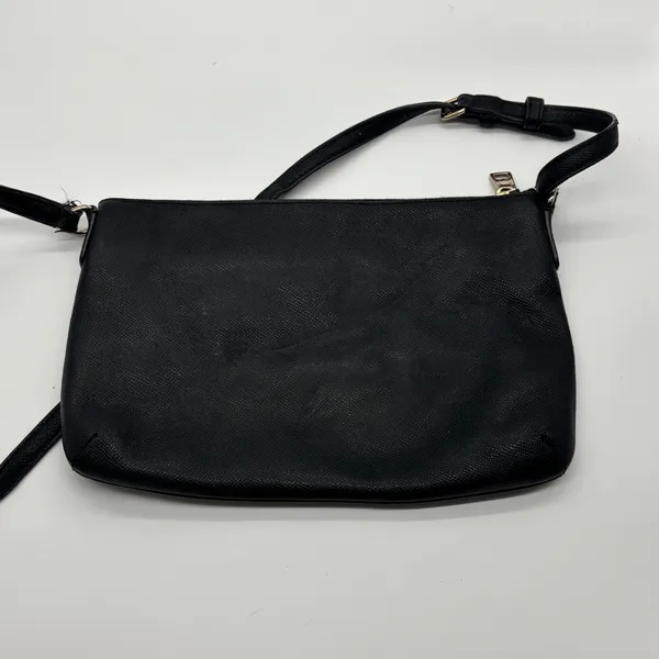 Coach Black Crossgrain Leather Crossbody Bag Gold Hardware Slim Messenger - Image 9