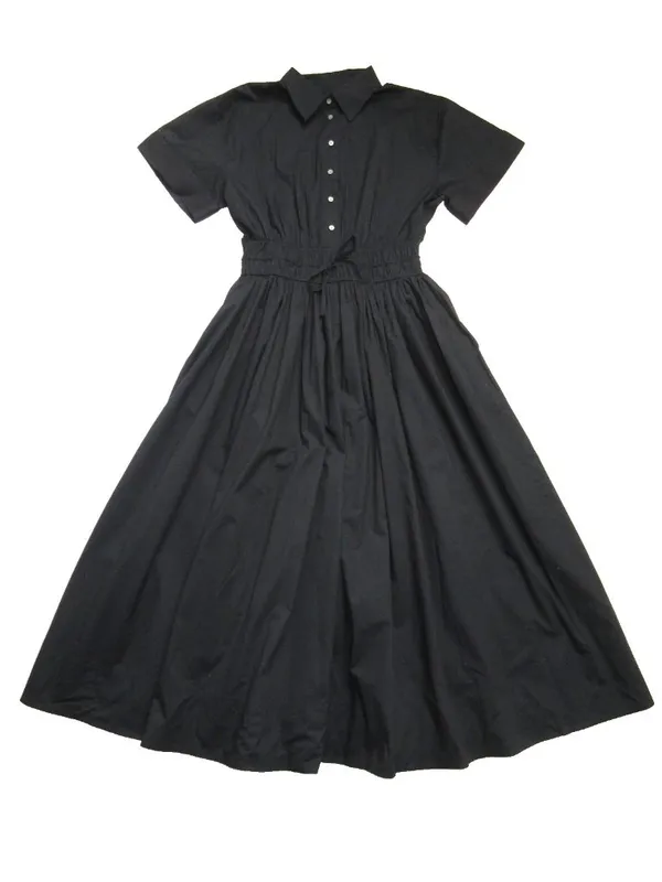 NWT J.Crew Elena Shirt-Dress Midi in Black Solid Cotton Shirtdress 10 - Image 6