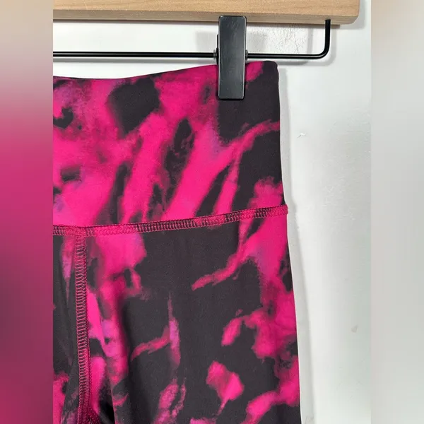 Strut This Pink Black Tie Dye Leggings Small High Rise‎ Yoga Athletic Pants - Image 5