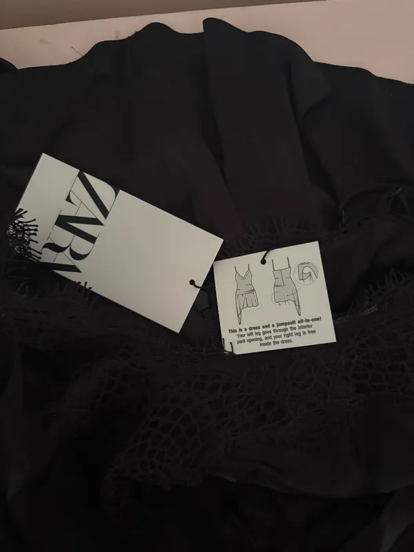 Black Satin ZARA Dress/romper - Image 5