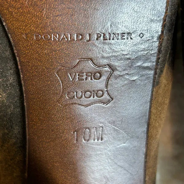 Donald J Pliner Heels Womens 10 Saddle Vishad Open Toe Distressed Leather‎ - Image 10