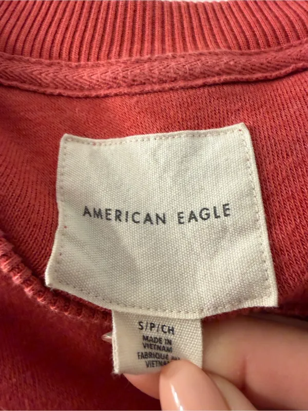 American Eagle Outfitters Coral Red Sun & Yin-Yang Crewneck Sweatshirt - Image 3
