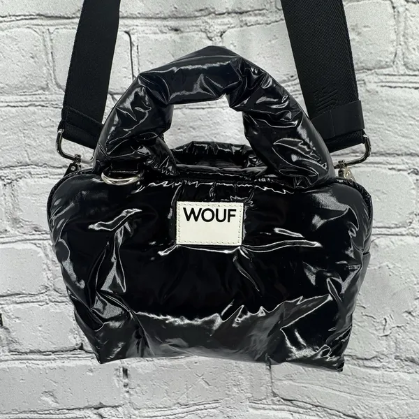 WOUF Nuit Bowling Bag Mini Tote Purse Black Adjustable Crossbody Strap Puffy - Image 4