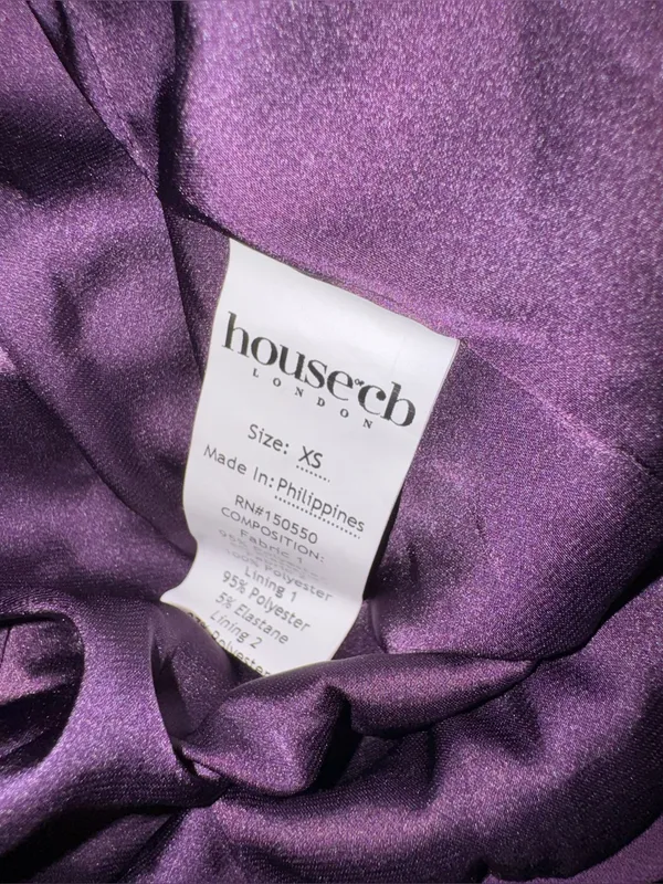 NEW House Of CB Dahna Corset Long Sleeve Purple Velvet Dress Sz XS - Image 8