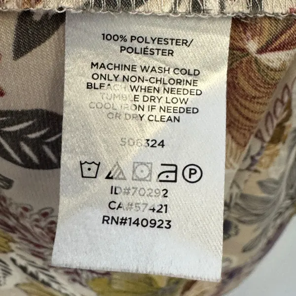 Loft Outlet Floral Tie Back Sleeveless Blouse Cream Yellow Large 506324 Casual - Image 7