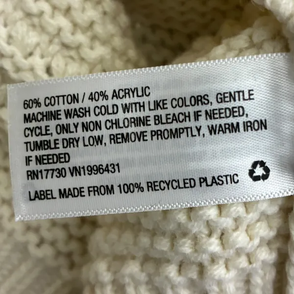 Universal Thread Cotton Knit Sweater Womens XS Cream Cozy Clean Girl Minimalist - Image 7