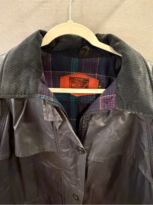 Woolrich Women’s navy blue Waterproof Trench-Style Jacket size medium vintage - Image 5