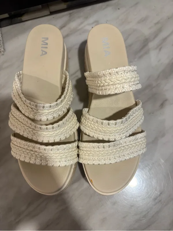 MIA Braided Platform Sandal in Ivory - Image 2