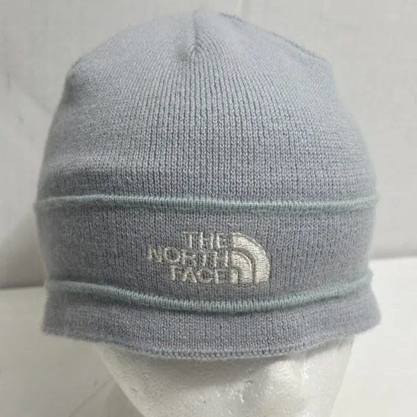 The North Face 100% Wool Blue Stripe Ski Hike Outdoor Warm Beanie Hat‎ Toboggan - Image 9